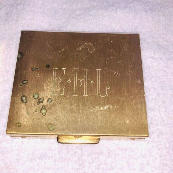 Vintage Metal Coin Holder Money Clip Purse Bronze Trinket Case Compact Lot 2 - Picture 3 of 11